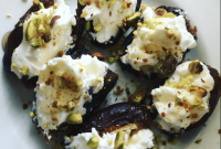 Medjool Dates with Labneh and California Honey: Sweet Savory Bites