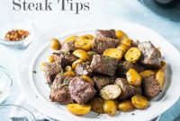 Crispy Air Fryer Steak Tips with Garlic Roasted Potatoes