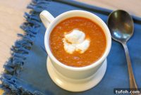 Creamy Roasted Red Pepper Soup with Warm Indian Spices
