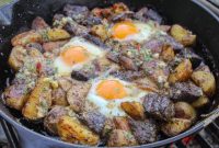 Steak and Eggs with Garlic Herb Cowboy Butter