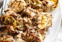 Crispy Grilled Lemon-Pepper Chicken Thighs with Zesty Marinade