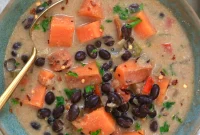 Creamy Dairy-Free Sweet Potato and Black Bean Soup Recipe