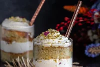 Thandai Cake in a Jar: Creamy Saffron-Pistachio Dessert Jar