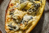 Spinach & Artichoke Stuffed Spaghetti Squash Recipe