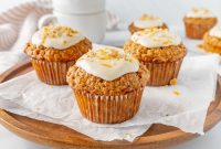 Moist Carrot Cake Muffins with Cream Cheese Swirl