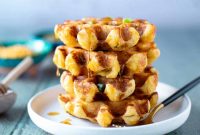 Spicy Green Chili Cheddar Waffles for Savory Brunch