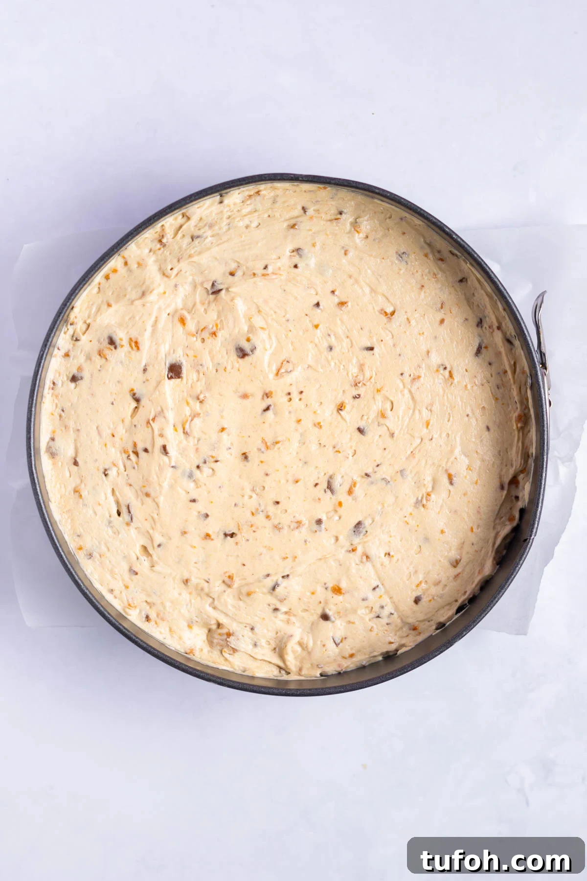 filling smoothed in an even layer over the homemade crust