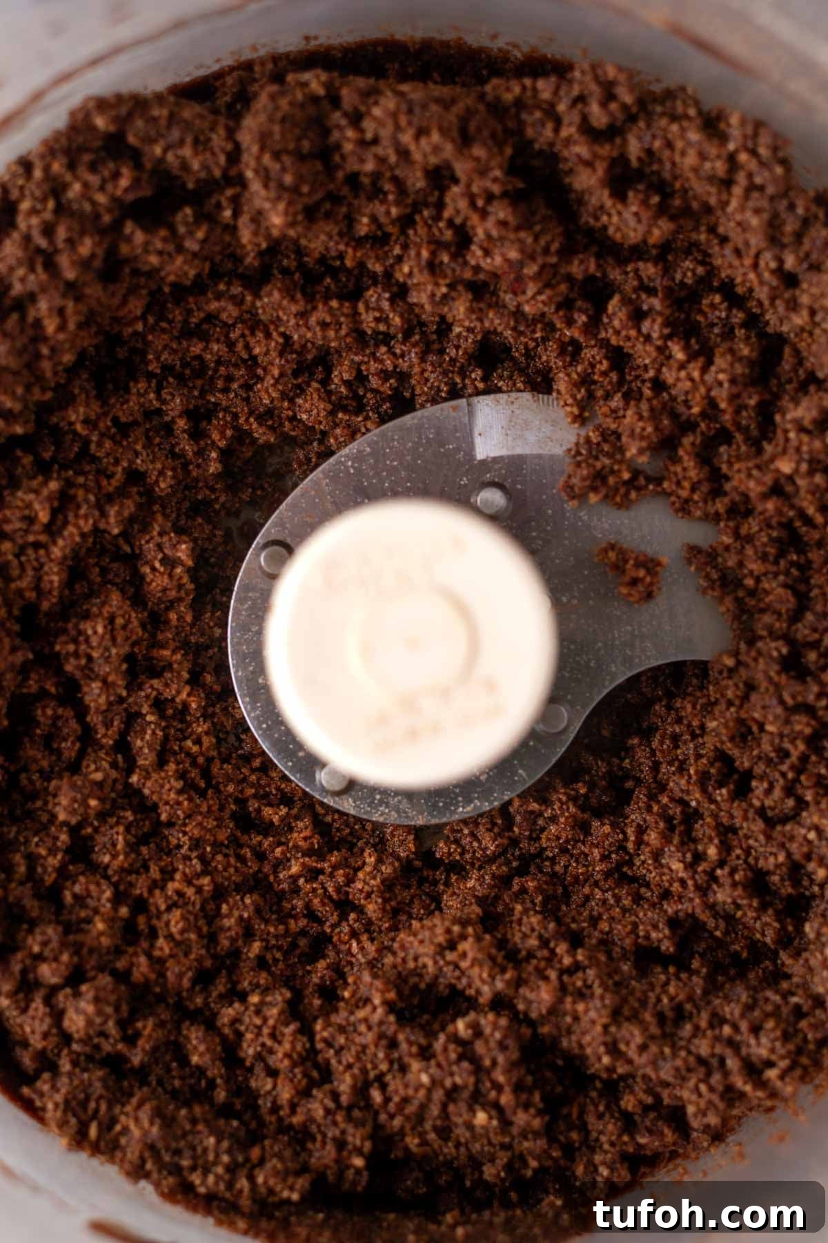 chocolate graham cracker crust mixed in a food processor