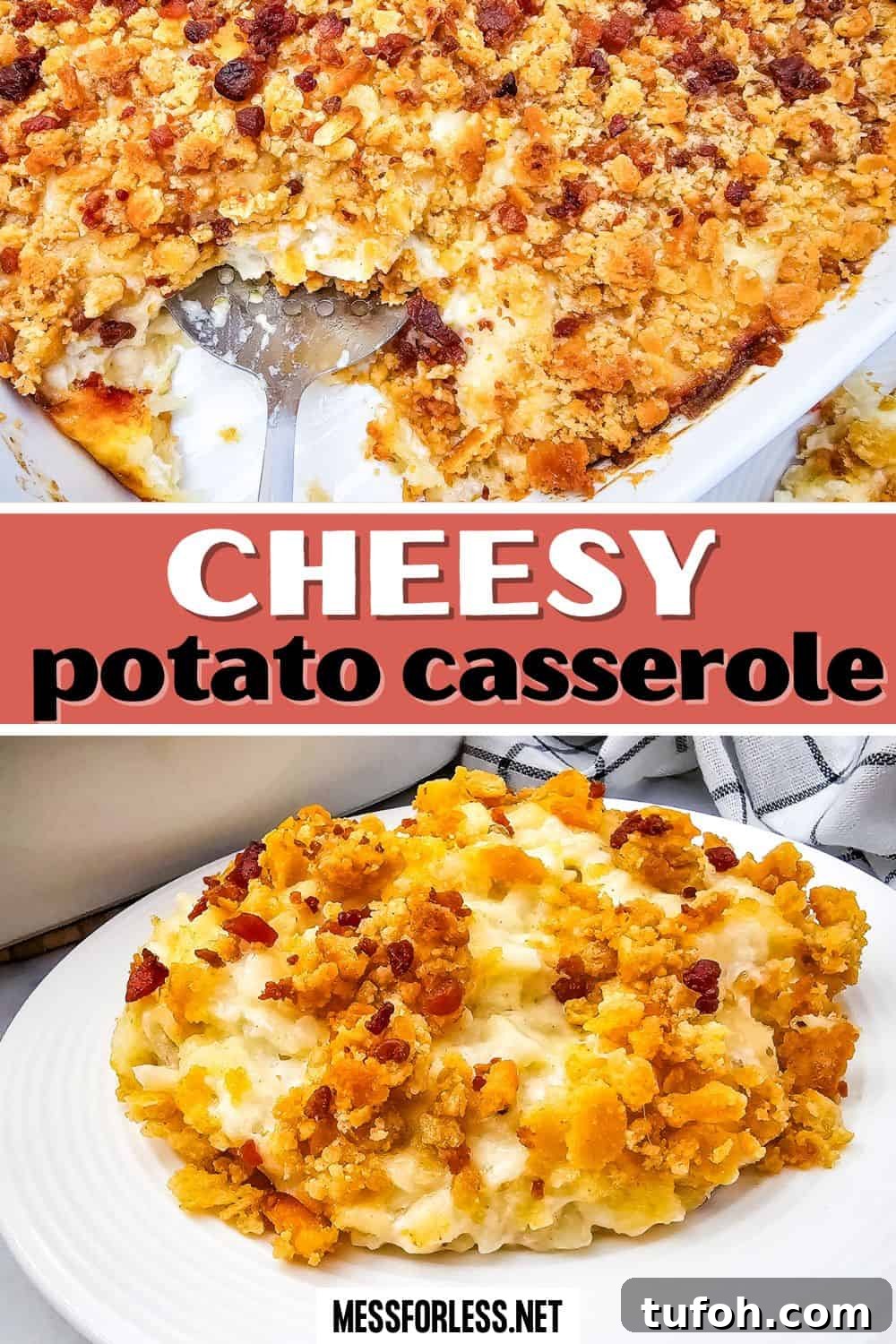 Creamy Cheesy Potato Casserole 2 Cheese Potato Casserole pin