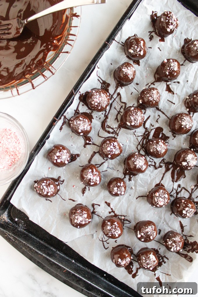 Dark Chocolate Peppermint Truffles Recipe with Natural Sweeteners 4 Healthy Dark Chocolate Peppermint Truffles - the perfect dessert for the holidays. They're packed with healthier ingredients but still taste indulgent. So good! #vegan #glutenfree #dairyfree #easyrecipe #chocolate