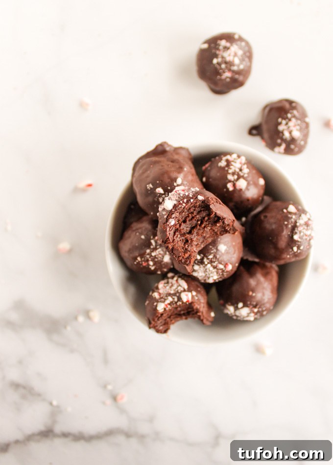Dark Chocolate Peppermint Truffles Recipe with Natural Sweeteners 5 Healthy Dark Chocolate Peppermint Truffles - the perfect dessert for the holidays. They're packed with healthier ingredients but still taste indulgent. So good! #vegan #glutenfree #dairyfree #easyrecipe #chocolate