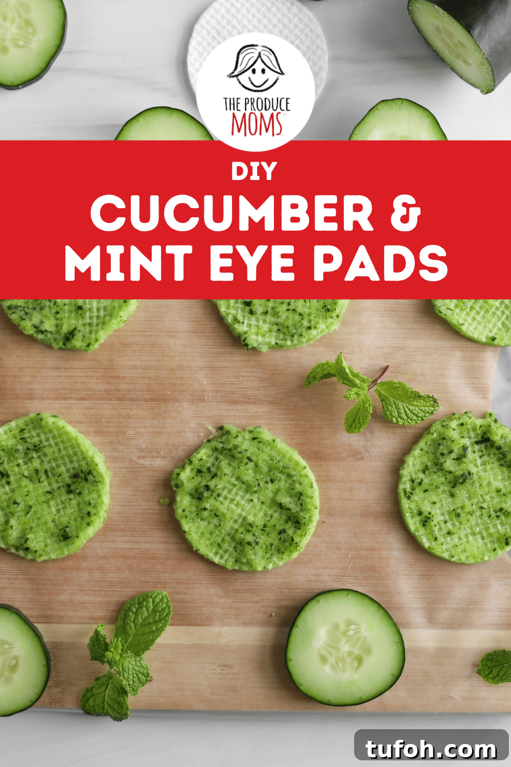 Homemade Cucumber Eye Pads for Puffy Eyes and Dark Circles 8 diy cucumber and fresh mint eye pads