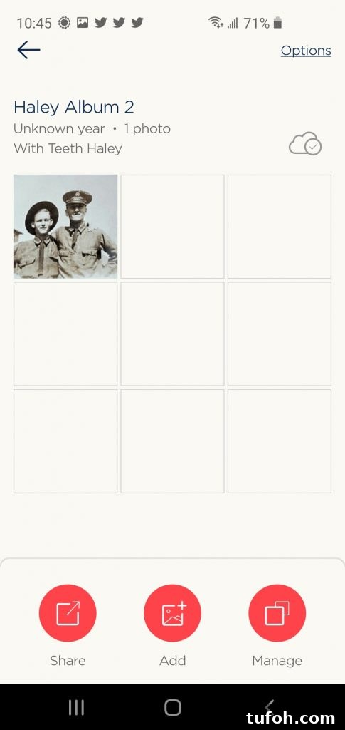 Preserve Family Photos and Protect Your Family History 8 photomyne-app with digital photo album labeled Haley Album 2