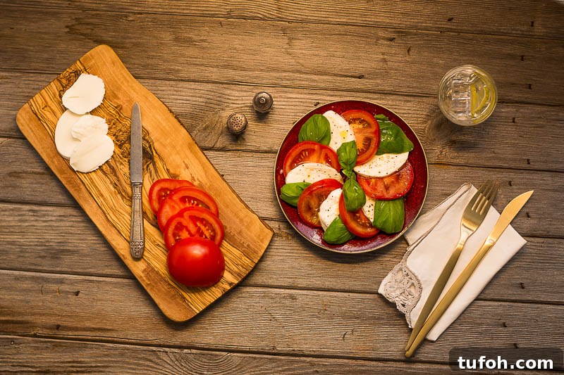 Caprese Salad Recipe: Fresh Mozzarella, Tomato & Basil 3 Simple ingredients for a classic Caprese: tomato, mozzarella di bufala, basil, olive oil