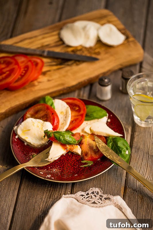 Caprese Salad Recipe: Fresh Mozzarella, Tomato & Basil 4 Caprese made with ripe tomatoes and mozzarella di bufala