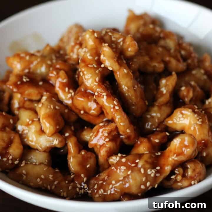 crispy sticky honey sesame chicken