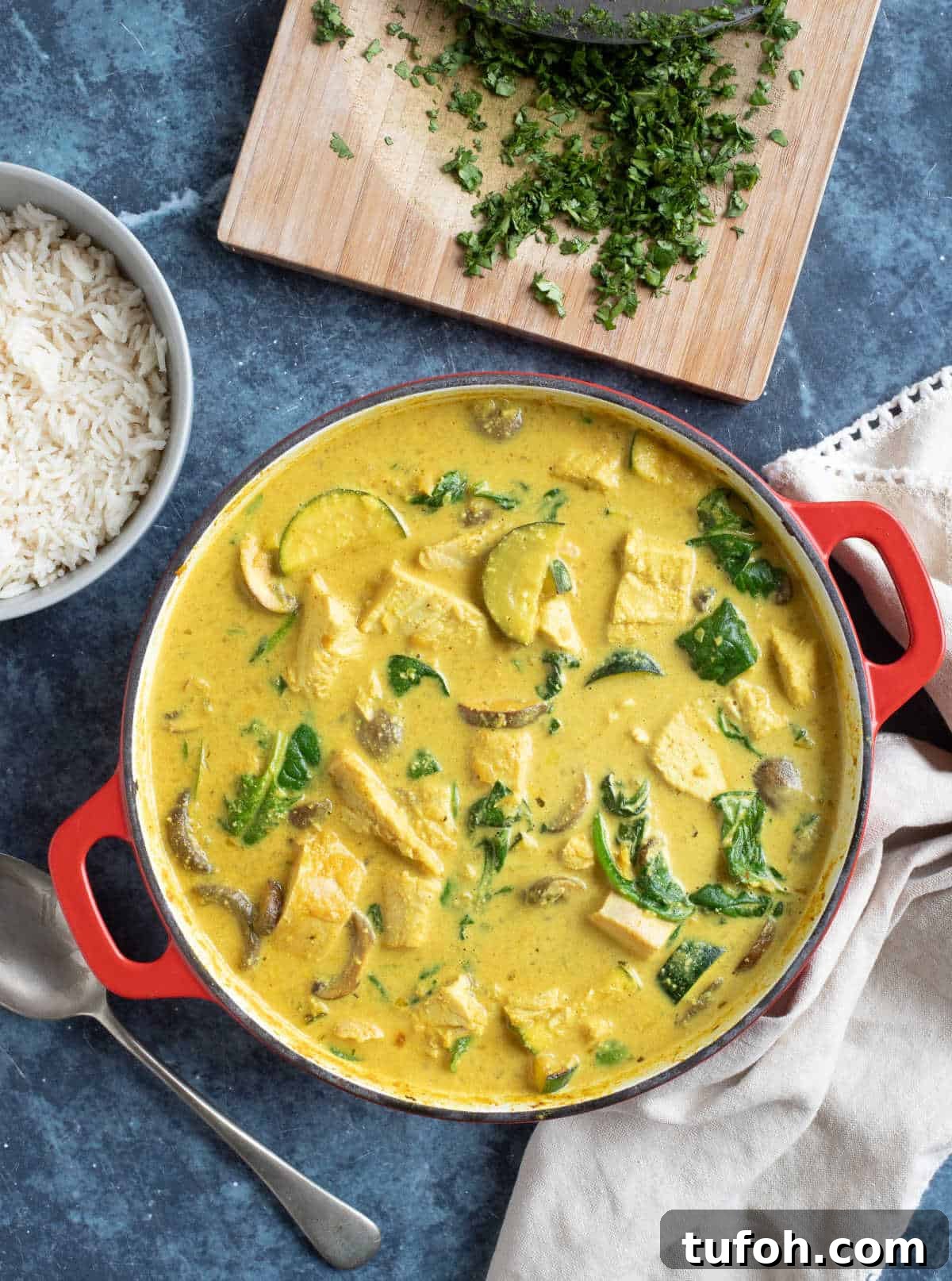 Leftover Turkey Curry: Flavorful Recipe for Quick Weeknight Dinner 2 Turkey curry served with rice and chopped coriander.