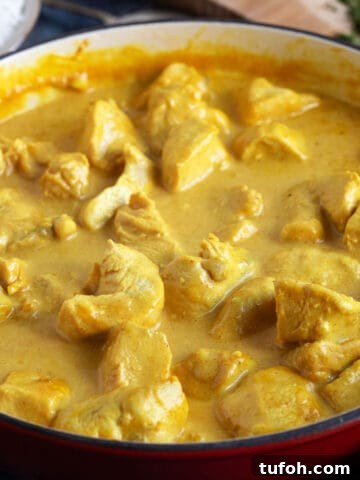 Creamy mango chutney chicken.