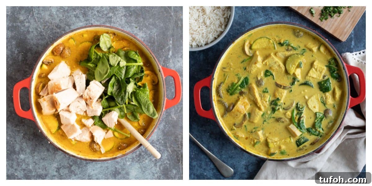 Leftover Turkey Curry: Flavorful Recipe for Quick Weeknight Dinner 6 Turkey curry simmering on the hob.