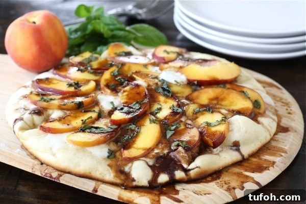 peach basil pizza