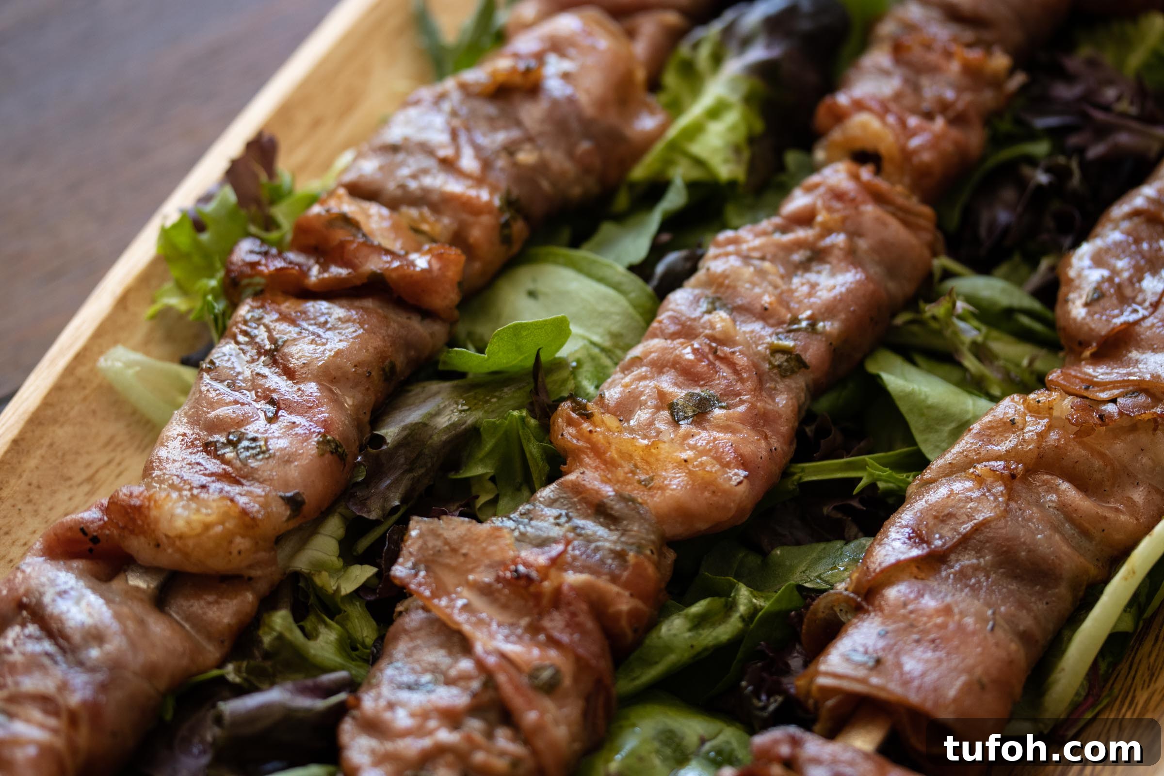 Shrimp Marinade In Tequila With Prosciutto And Basil