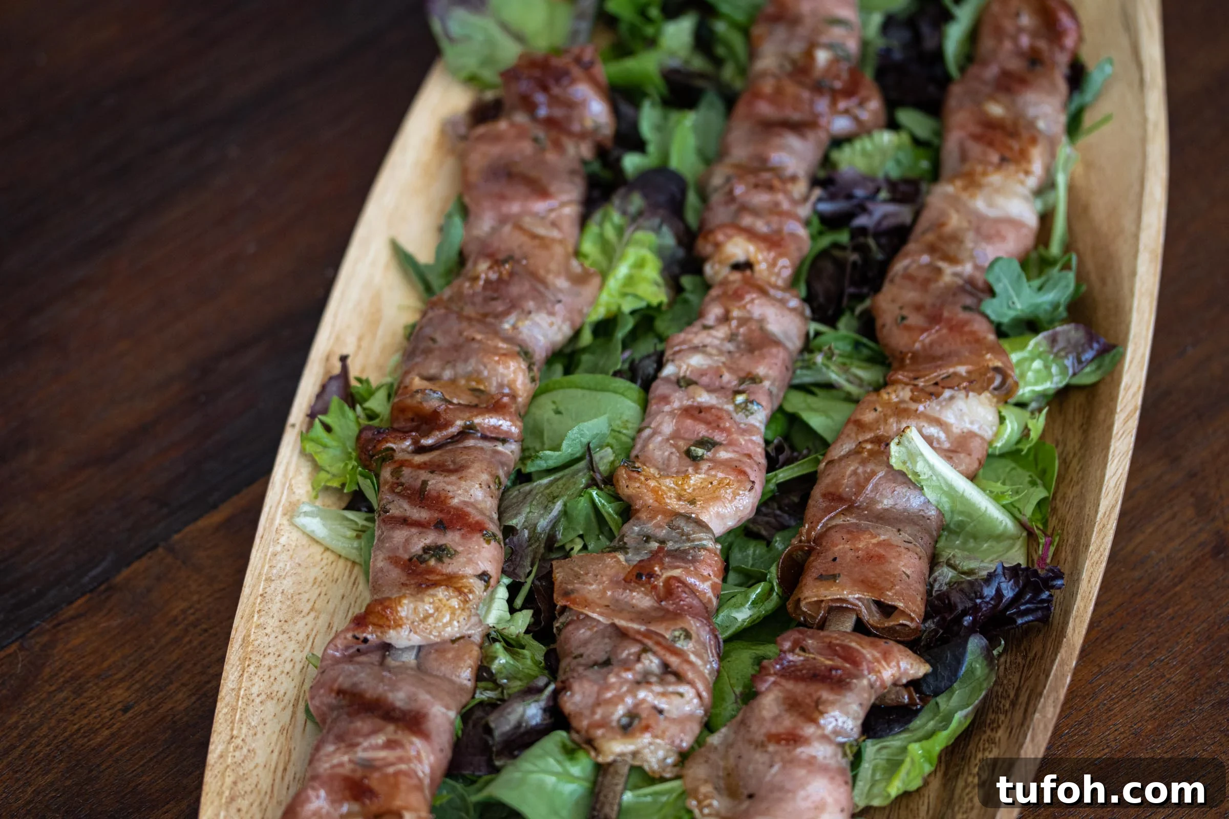 Shrimp Marinade In Tequila With Prosciutto And Basil