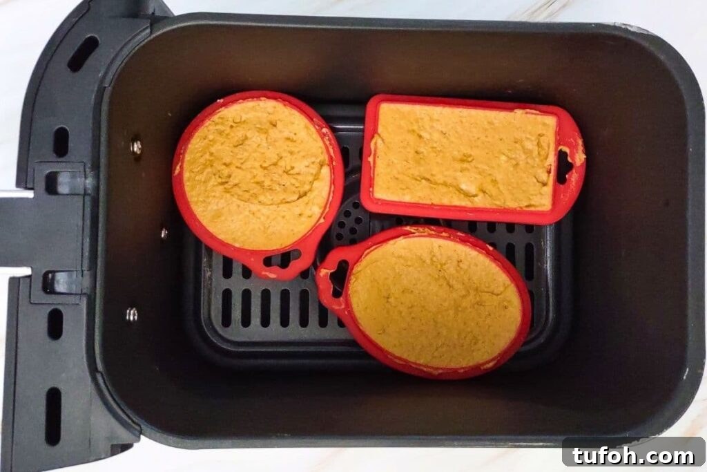 3-Ingredient Air Fryer Pumpkin Waffles for Fall Breakfast 7 place the filled waffle molds into the air fryer basket