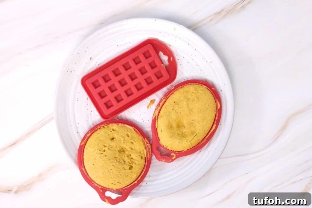 3-Ingredient Air Fryer Pumpkin Waffles for Fall Breakfast 8 gently push waffle molds to release them