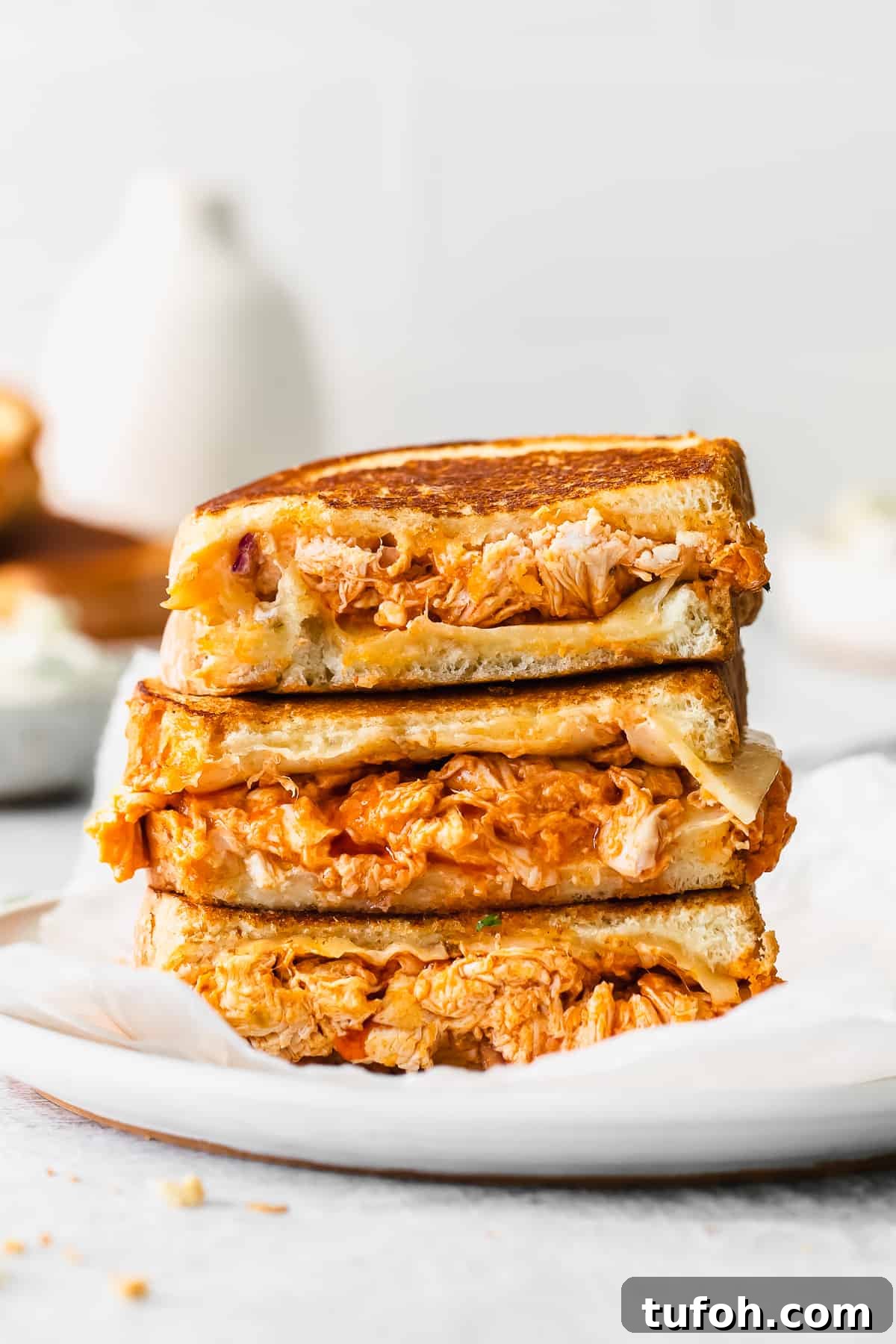 Stacked grilled cheese.