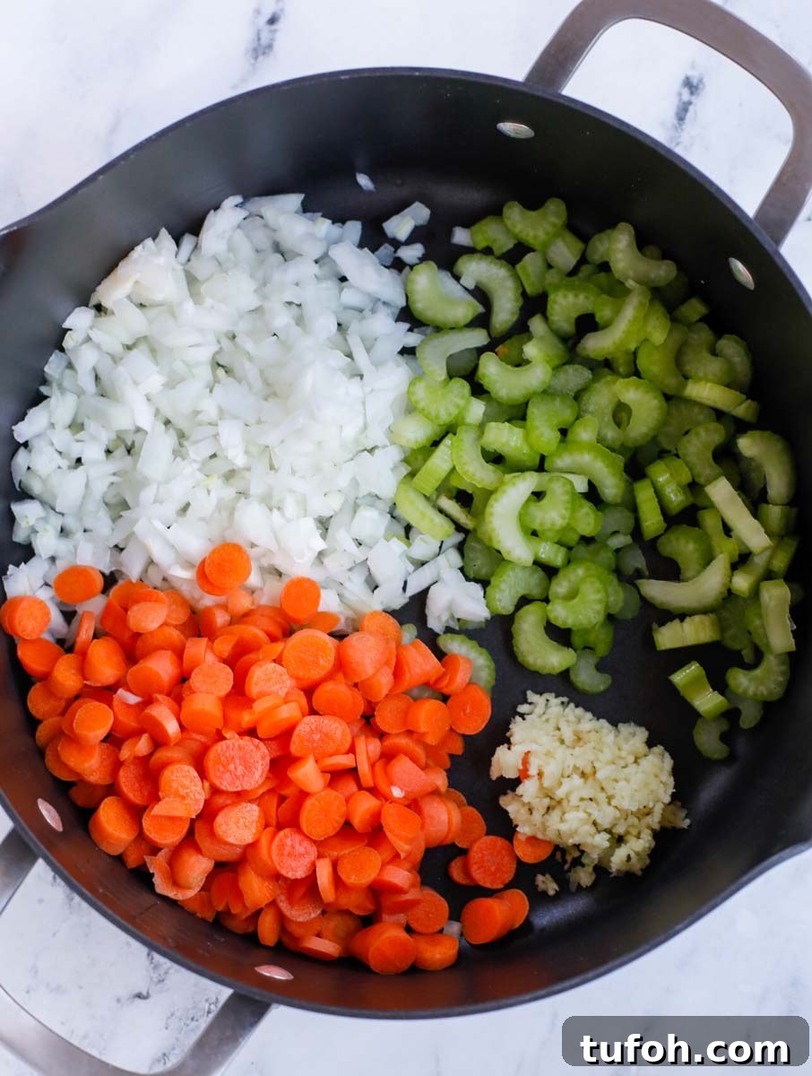 Vegetables to be sauted in a pot.