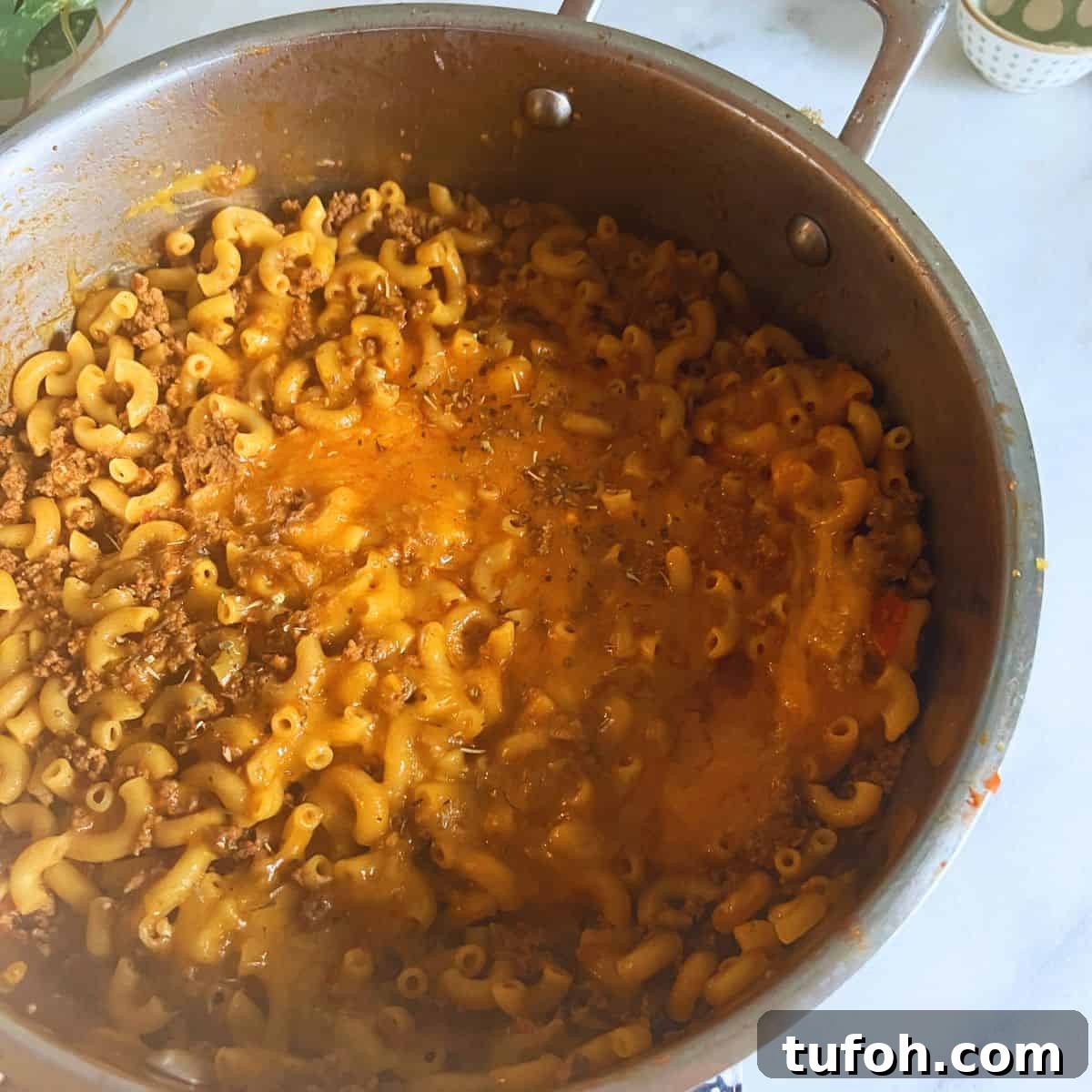 WeightWatchers Taco Pasta Recipe — Flavorful Low-Point Dinner 2 This Taco Pasta has ground beef, cheese, taco seasoning (duh), salsa, and macaroni. It's almost like Hamburger Helper.