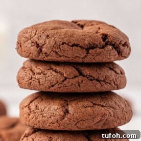 chocolate cake mix cookies stacked