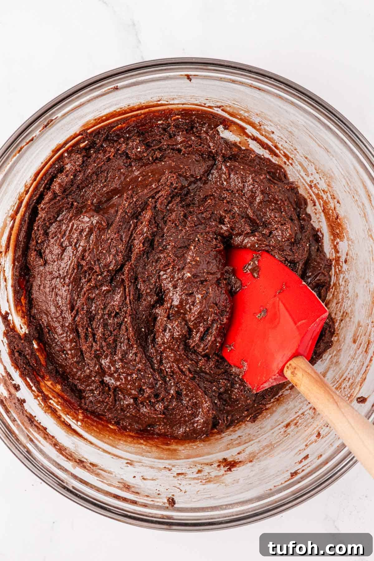 chocolate cookie batter mixed together