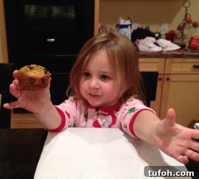 Miss A eating a warm muffin Miss A eating a warm muffin