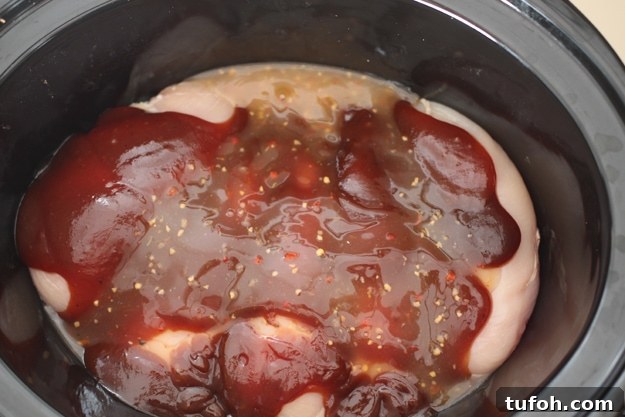 Slow-Cooker BBQ Chicken with Tangy Italian Dressing 3 Crockpot Zesty Italian BBQ Chicken