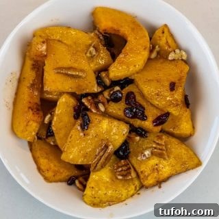 Roasted Butternut Squash with Cranberries and Pecans