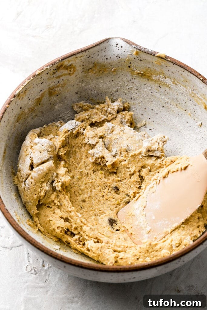 flour folded into the dough