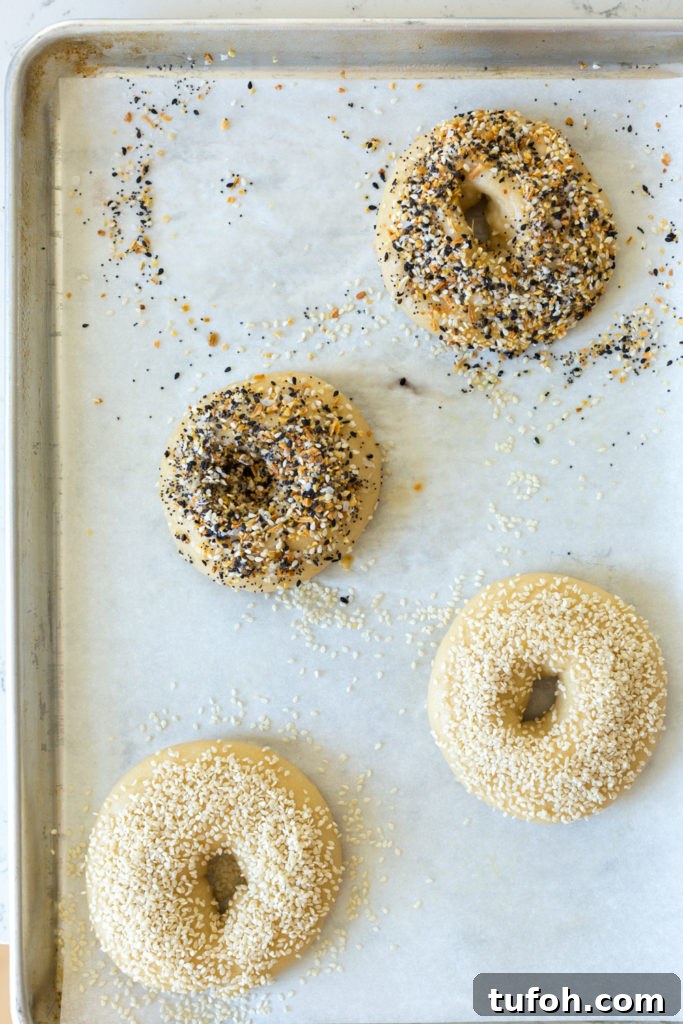 everything and sesame topped bagels