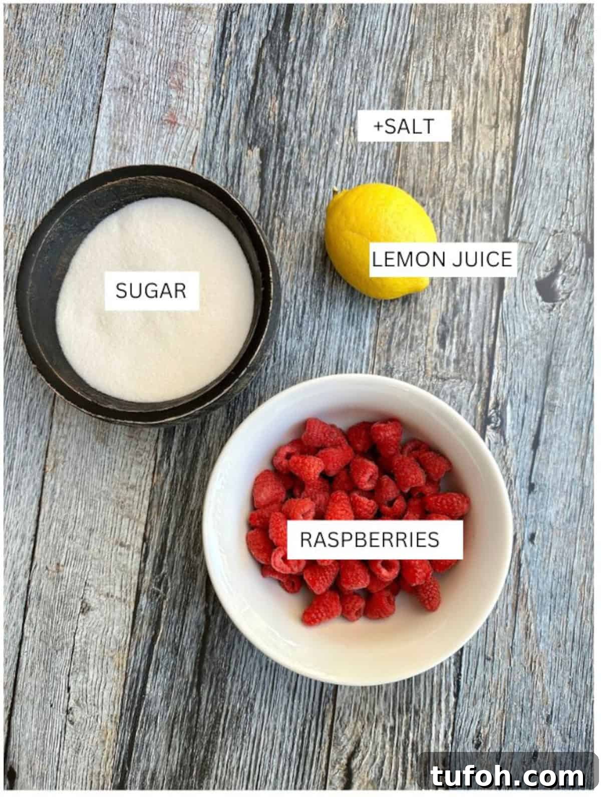 No-Cook Raspberry Jam Without Pectin or Canning 4 Ingredients for small batch raspberry jam.