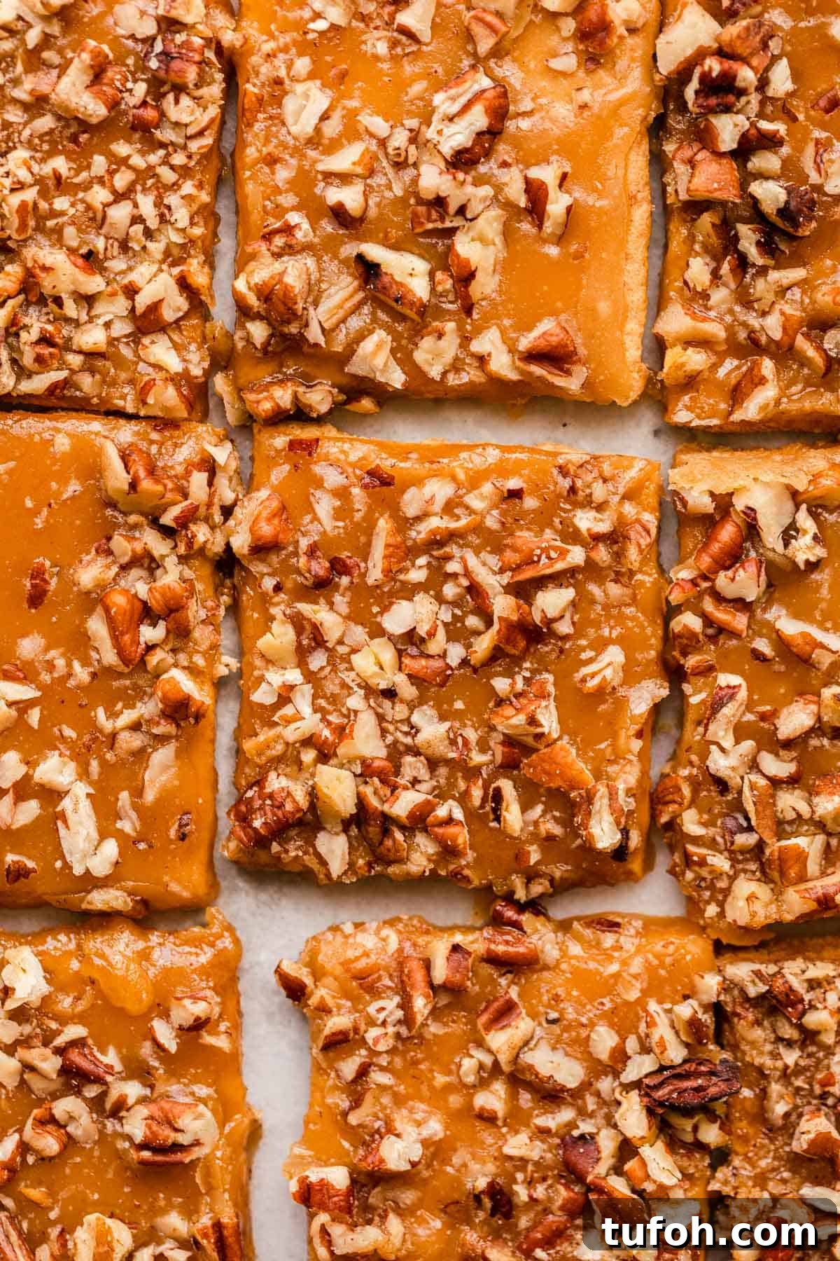 Graham Cracker Praline Recipe — Crunchy Caramel Candy Tutorial 10 Graham cracker pralines on a platter.
