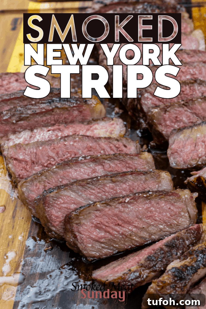 Smoked New York Strip Steak: Step-by-Step Smoking Guide 2 Looking for the best way to make a new york strip steak? This simple smoked New York Strip Steak recipe is easy to follow and will make you question why you ever went to a steakhouse to eat a steak.
