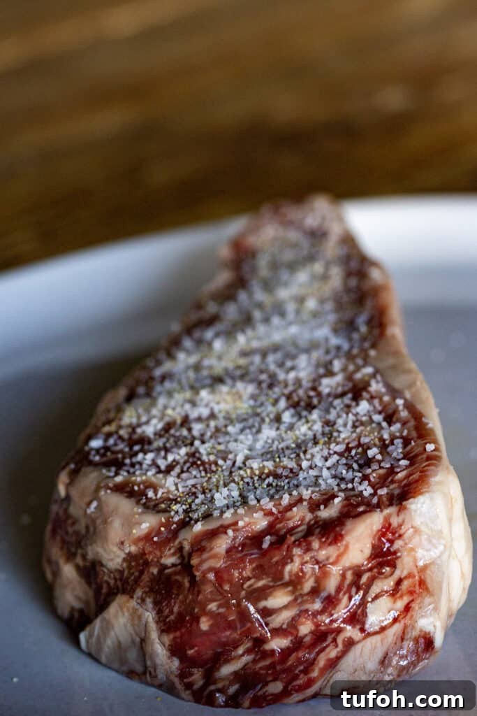 Smoked New York Strip Steak: Step-by-Step Smoking Guide 6 salted new york strip