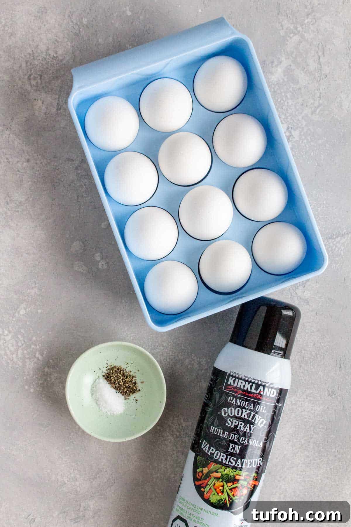 Ingredients needed for sheet pan eggs.