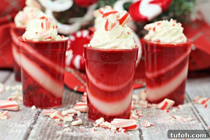 Minty Candy Cane Jello Shots Recipe for Holiday Parties 4 Candy Cane Jello Shots