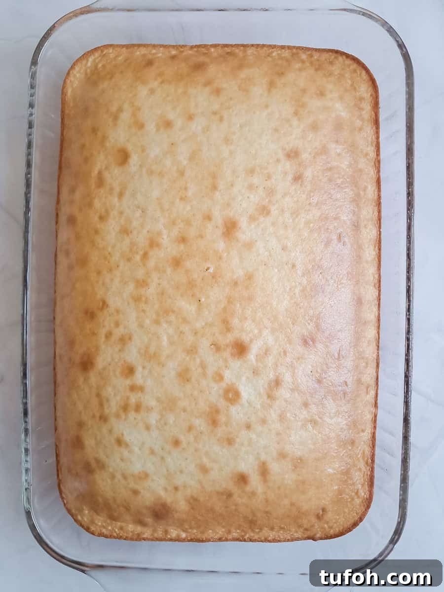 Amish Fruit Jello Cake Recipe: Classic Layered Dessert Guide 3 9x13" pan of white cake.