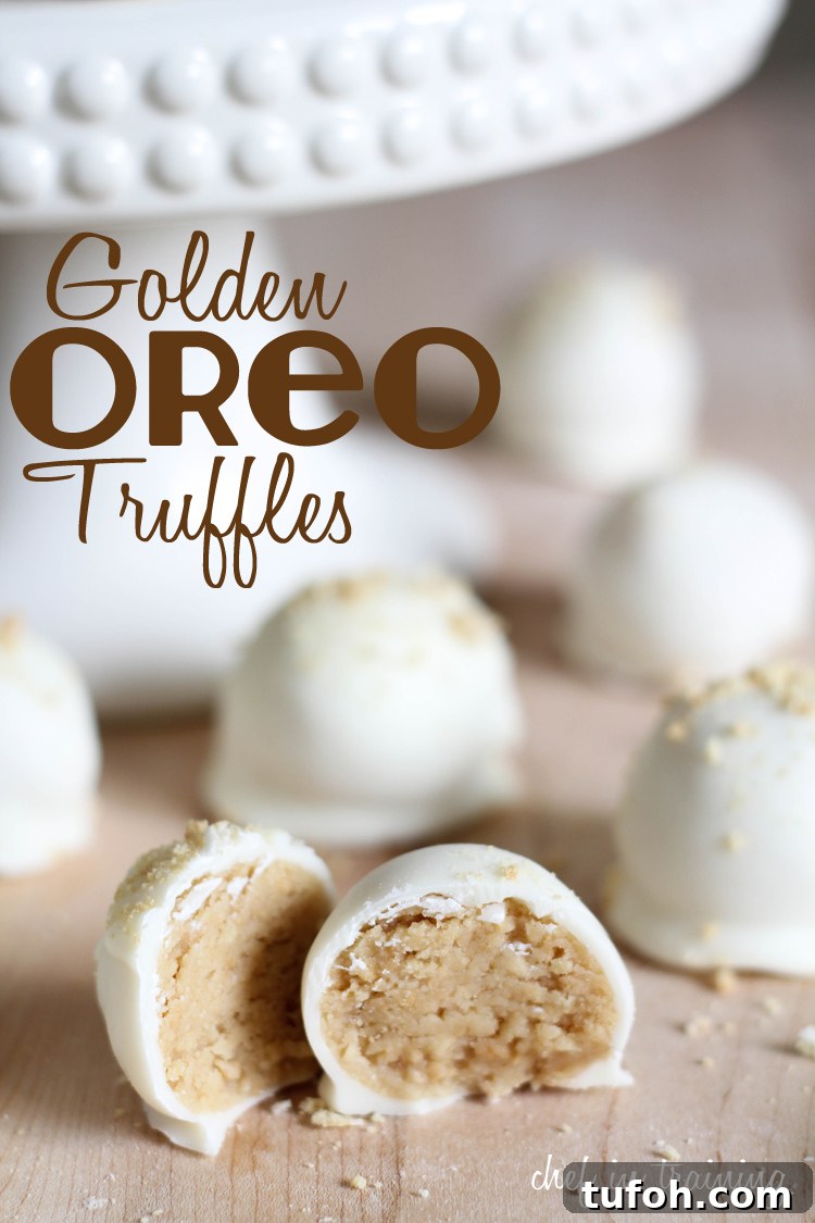 No-Bake Golden Oreo Truffles! Only 3 ingredients! These are so easy to make and completely delicious! No-Bake Golden Oreo Truffles