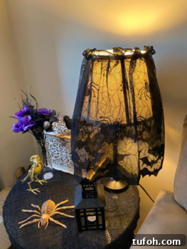 Spooky Halloween Lampshade Covers with Bats and Spiders 2 Halloween lampshade cover