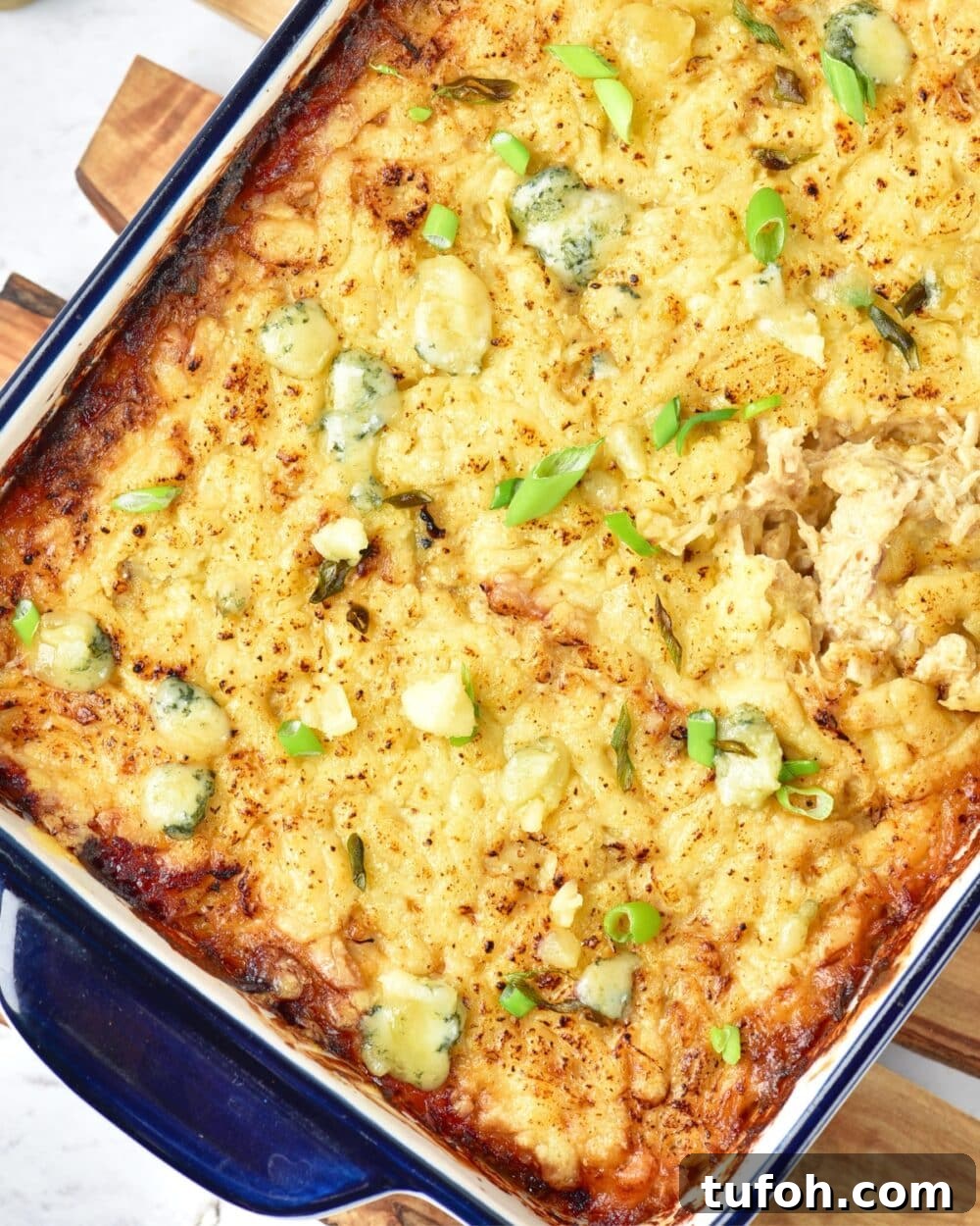 Easy Buffalo Turkey Dip overhead view