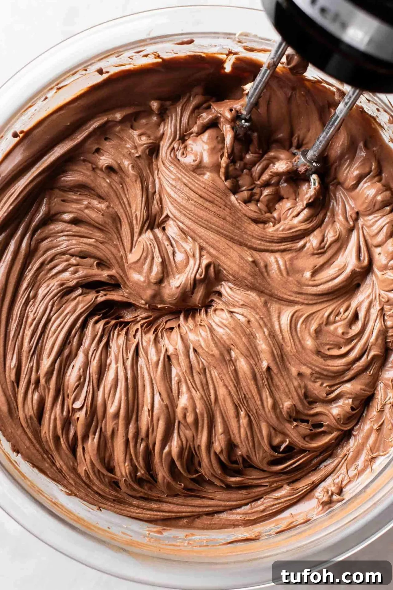 no bake chocolate cheesecake filling batter in bowl