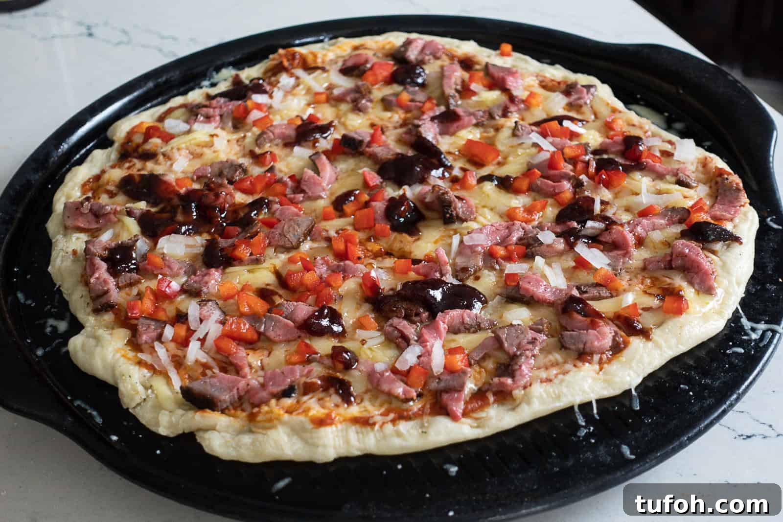 Traeger-Smoked Tri-Tip Pizza Recipe 7 Pizza ready to go back in the smoker
